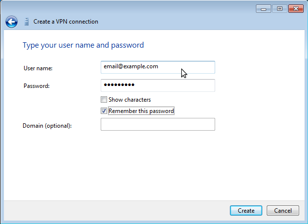 How to setup L2TP VPN in Windows 7 - Step 3